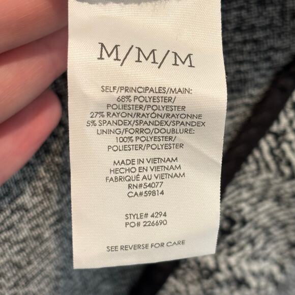 CAbi Black & White Double Breasted Long Length Agent Jacket - size Medium - Picture 6 of 7